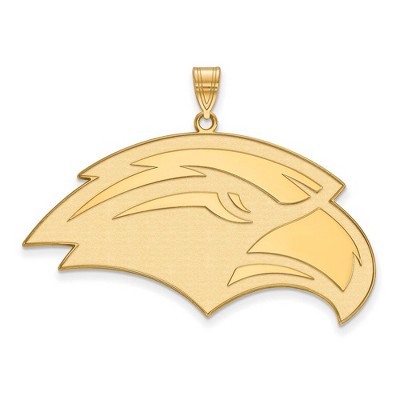 Black Bow Jewelry 10k Yellow Gold Southern Mississippi Golden Eagles NCAA Extra Large Pendant