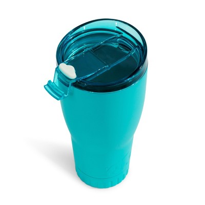 Matte Teal Stainless Steel Travel Tumbler with Flip Lid