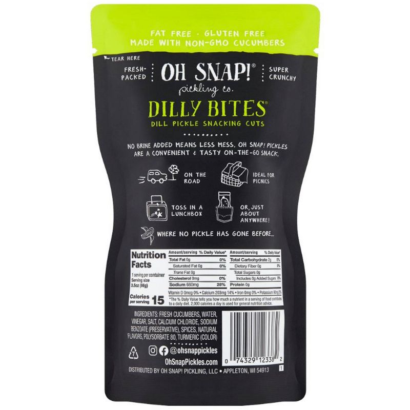 OH SNAP! Dilly Bites Fresh Dill Pickle Snacking Cuts - 3.25 fl oz, 3 of 14