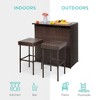 Best Choice Products 3-Piece All-Weather Wicker Bar Table Set for Patio, Backyard w/ 2 Stools, Glass Tabletop - Brown - 3 of 4