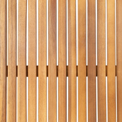 Rocklin Natural Acacia 4-Person Outdoor Conversation Set with Navy Cushions