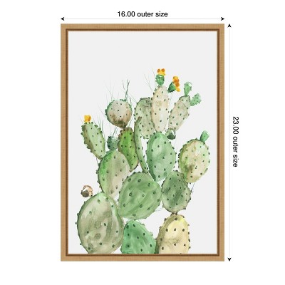 Amanti Art Sunny Cactus by Aimee Wilson Canvas Wall Art Print Framed 16 x 23-in.