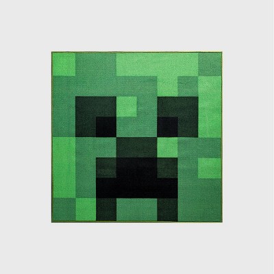 39"x39" Minecraft Area Rug Green