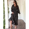 Clearlove Women's  2025 Fall Floral Maxi Dress 2025 Fall Long Sleeve V Neck Casual A Line Long Flowy Party Dresses - 3 of 4