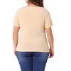 Agnes Orinda Women's Plus Size Ribbed Knit Cut-Out Twist Knot V Neckline Short Sleeve T-Shirt - 4 of 4