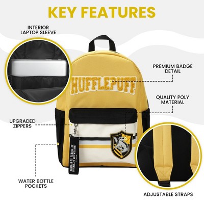 Harry Potter Hufflepuff Crest 16.5" Adult Yellow Backpack — фото 2