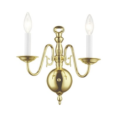 Livex Lighting Williamsburgh 2 - Light Wall Light in  Polished Brass