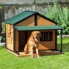 Outdoor Dog House Cabin Styleen Raised Pet Kennel with Asphalt Roof, Front Door, Side Window, Porch for Medium and Large Dogs - 2 of 4