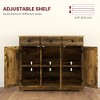 Sideboard with Solid Wood Countertop, Modern Kitchen Storage Cabinet, Coffee Bar Cabinet with 3 Drawers, Doors and Adjustable Shelf, Rustic Brown - 3 of 4