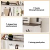 Hall Tree, 77 Inch Entryway Furniture with Shoe Storage Cubbies and Coat Rack, Mudroom Storage Cabinet with 3 Drawers and 2 Mirrors, 7 Coat Hooks - 4 of 4