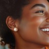 Ross-Simons 7-7.5mm Cultured Pearl and .32 ct. t.w. Diamond Earrings in Sterling Silver - 2 of 3