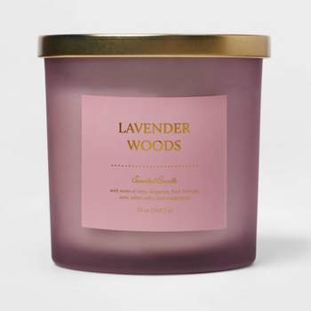 Colored Glass Candle Lavender Woods Purple - Threshold™