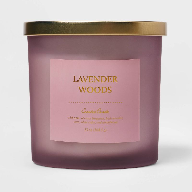 Colored Glass Candle Lavender Woods Purple - Threshold™, 1 of 5