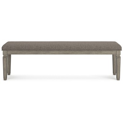 Lexorne 63" Gray Upholstered Traditional Dining Bench