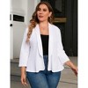 Women's Plus Size Blazer Notch Panel Work Business Casual Outfits Dressy Suit Jacket Peplum Blazers - 3 of 4