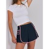 Imily Bela Womens Pleated Workout Shorts with Contrast Stitch Quick Dry Gym Running Shorts Elastic Waist - 3 of 4