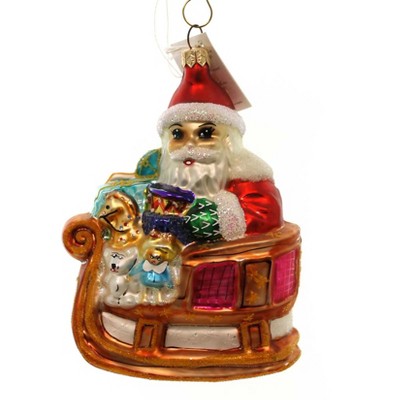 Christopher Radko Company 6.0 Inch Heartland Express Ornament Santa Vintage Sleigh Tree Ornaments