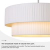 LamQee 3-Light Modern Drum Chandelier 2-Tier Semi-Flush Mount Pendant Light Fixtures with Fabric Lampshades - 3 of 4