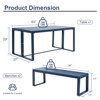 Aoodor 3-Piece Outdoor Patio Dining Set, Aluminum Furniture Set with 1 Rectangular Picnic Table and 2 Benches for Garden, Lawn, Yard - 4 of 4
