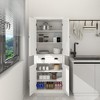 Sevobal Utility Storage Cabinets, Freestanding Cabinet with Adjustable Shelves for Living Room Kitchen Hallway, White, 76"*39.8"*181.9" - 3 of 4