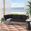 65.5" Modern Acacia Wood Patio Sofa with Slatted Frame and Convertible Daybed Design for Outdoor Lounge Seating-3irtyhousy - 2 of 4