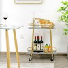 Costway Gold Serving Cart Utility Trolley on Wheel Rolling Kitchen Rack w/Handle - 4 of 4