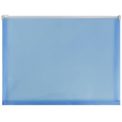 JAM Paper 12pk Plastic Envelopes with Zip Closure - Letter Booklet - 9 3/4 x 13 - Blue