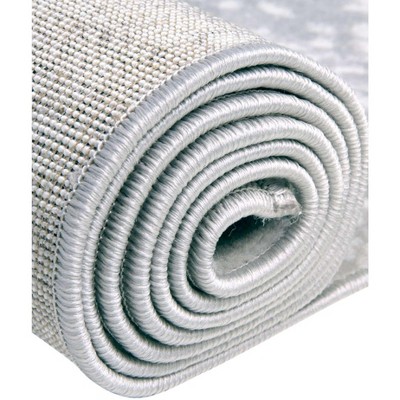 Elegant Monte Carlo 5' Square Light Gray Floral Synthetic Rug