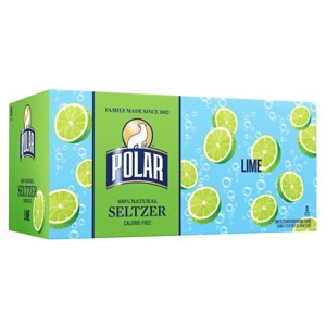 Polar Lime Seltzer Water - 8pk/12 fl oz Cans - 1 of 3