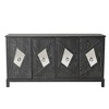 4-Door Cabinet With Mirrored Decorative Doors, Easy Assembly Storage Cabinet With Featuring 2-Tier Storage - 2 of 4