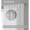 HLC.ME Lauren Semi Sheer Light Filtering Transparent Pocket Top & Back Tab Lightweight Window Curtain Panels, Set of 2 - 3 of 4