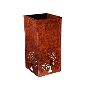 Rust Finished Outdoor Planter with Laser Cut Artwork, Tree of Life - 1 of 2