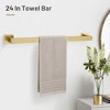 YACVCL-Brushed Gold Bathroom Hardware Set 10 Pieces Towel Bar Set,Stainless Steel Towel Holder Set for Bathroom,Wall Mounted 23.6 Inch Towel Rack Set - 4 of 4