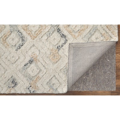 Handmade Tufted Wool Geometric Blue Area Rug - 4' x 6'