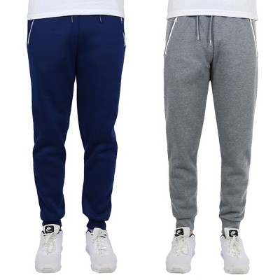 Blue Ice Men's   Fleece-Lined Jogger Sweatpants With Zipper Pockets-2 Pack