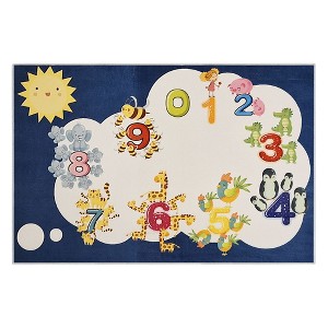 Padded Velvet Fleece Polyester Rug - Low Pile, Non-Slip, Easy-Clean, Ideal for Kids' Rooms - Antistatic, Durable - 47 x 71 Inches - Count - 1 of 4