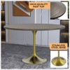 LeisureMod Verve Mid-Century Modern 48" Round Dining Table with MDF Top and Brushed Gold Pedestal Base for Dining Room and Kitchen - 3 of 4
