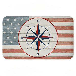 Stupell Industries Nautical Flag with Compass Printed Anti-Fatigue Floor Mat, design by Kim Allen, 30"x18" - 1 of 4