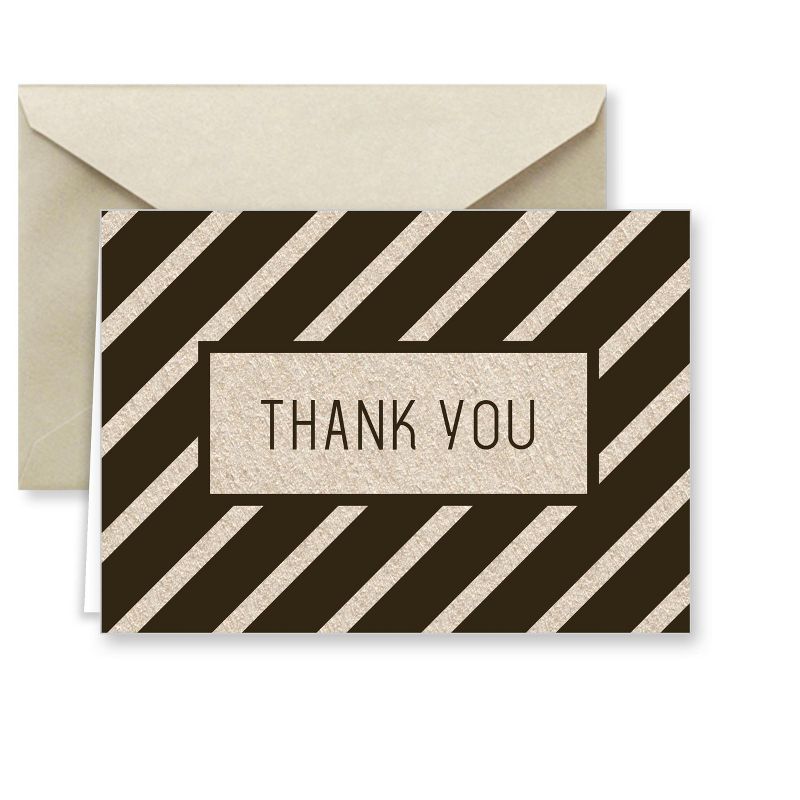 Paper Frenzy Black and Tan Designer Thank You Note Cards and Envelopes - 25 pack, 3 of 7