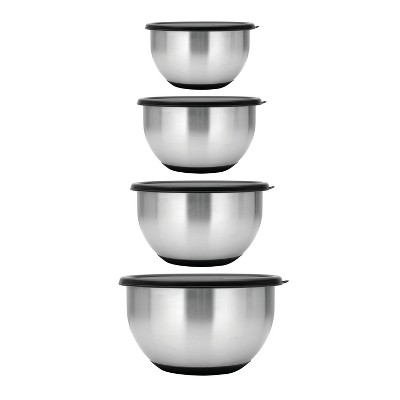 BergHOFF Geminis 8Pc 18/10 Stainless Steel Mixing Bowl Set with Lids