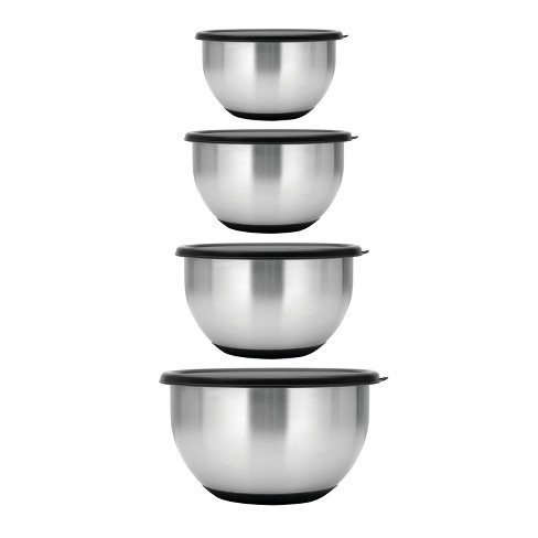 BergHOFF Geminis 8Pc 18/10 Stainless Steel Mixing Bowl Set with Lids