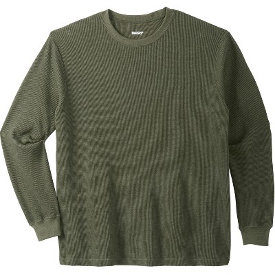 Kingsize Men's Big & Tall Waffle-knit Thermal Crewneck Tee - Big - 8xl,  Heather Olive : Target