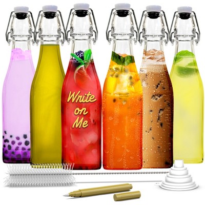 Nevlers 17 Oz Square Swing Top Glass Bottles