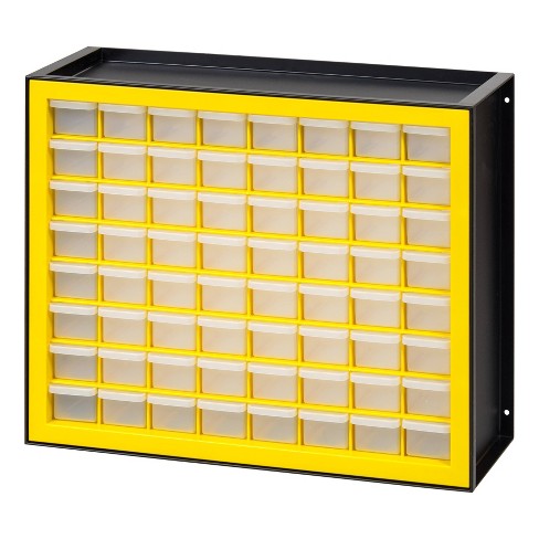 Iris 64 Drawer Parts Cabinet Black yellow Target