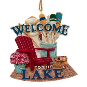 Kurt Adler Resin Ornament for Christmas Tree, Welcome to the Lake - 1 of 2