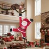 8.5 Feet Christmas Inflatable Reindeer and Climbing Santa Claus with Built-in LED Lights - 4 of 4