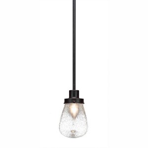 Toltec Lighting Meridian 1 - Light Pendant in  Dark Granite with 5" Clear Bubble Shade - 1 of 1