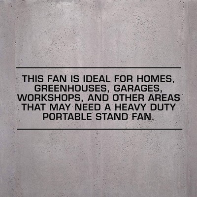 Hurricane Black 20" Oscillating Metal Stand Fan with Adjustable Height