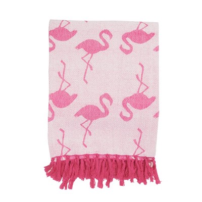 C&F Home 50" x 60" Chenille Flamingos Woven Throw with Fringe