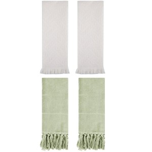 REGALWOVEN 4 Packs Cotton Soft Absorbent Boho Turkish Decorative Hand Towels - 1 of 4